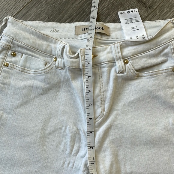 Liverpool White ,The Crop Rounded Embroidered rounded hem . - Picture 5 of 8